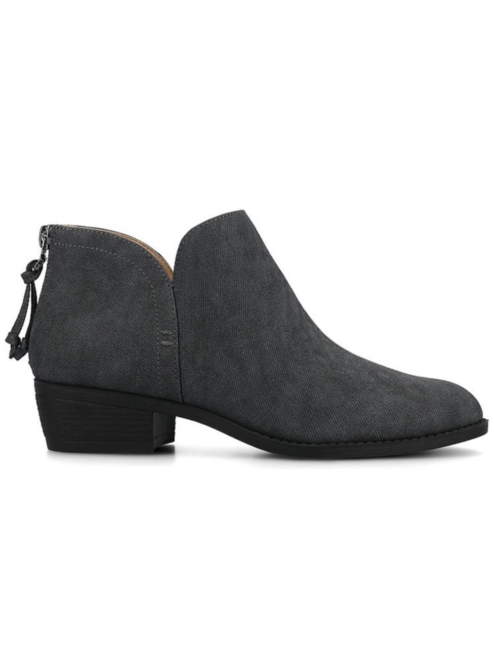 Journee Collection Gray Suede-Look Ankle Booties